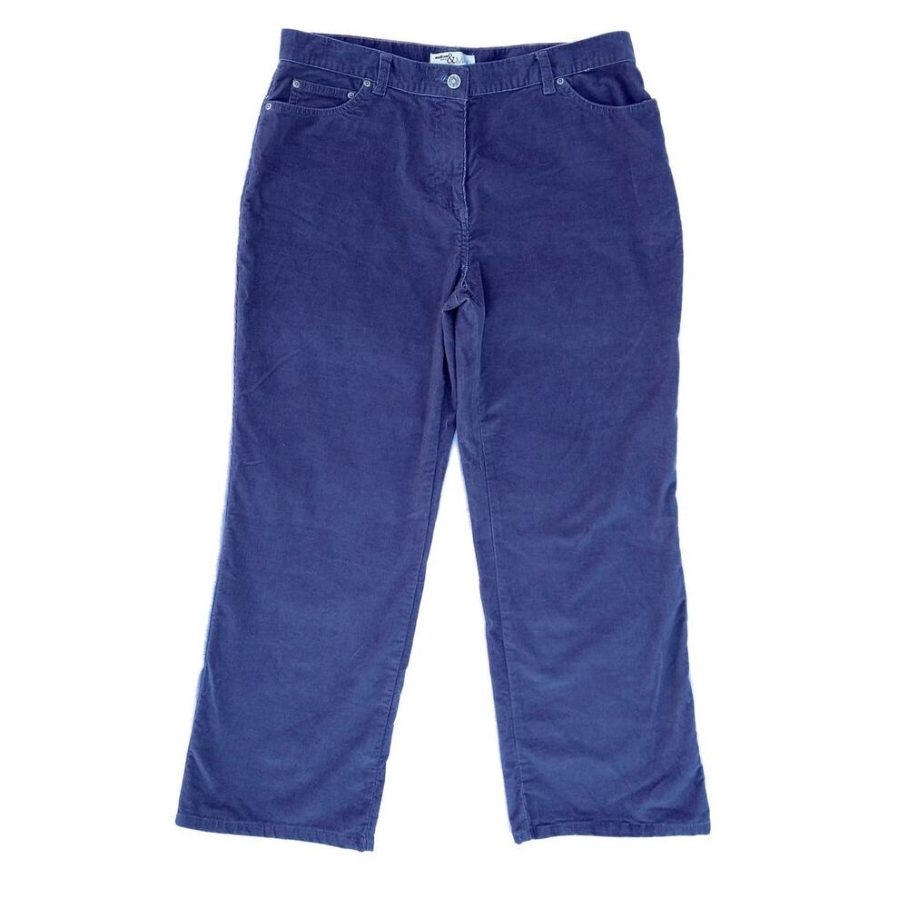 Madison & Max Women's 14P Corduroy Jeans Blue Straight Leg New